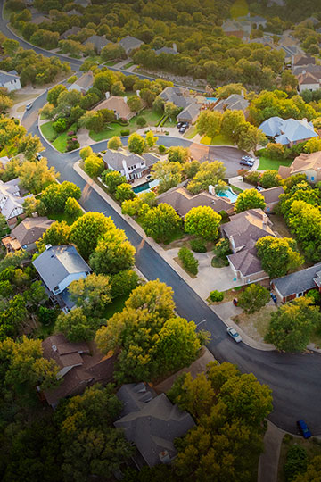 Aerial View of Properties