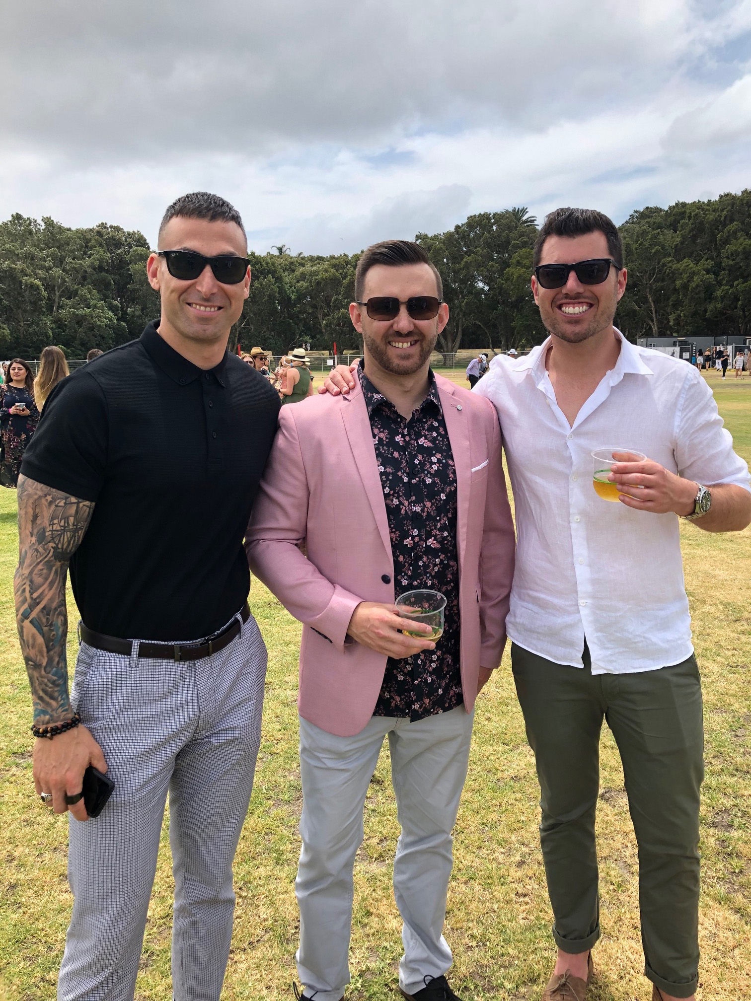 Boys enjoying a day out with a beer