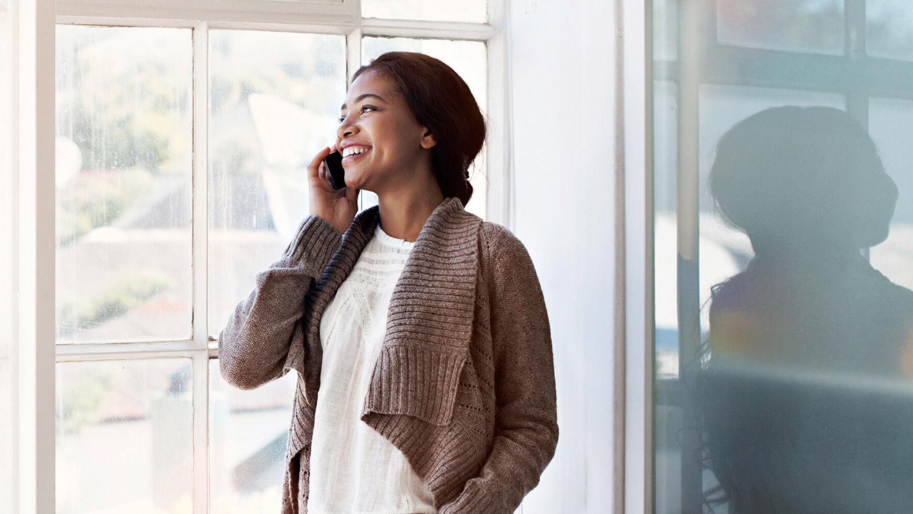 Young lady on the phone